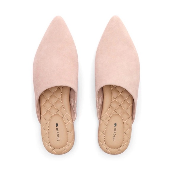 Birdies Shoes - Birdies The Lark in Pink Chiffon Suede Slide Mule Size 7.5 Office Business